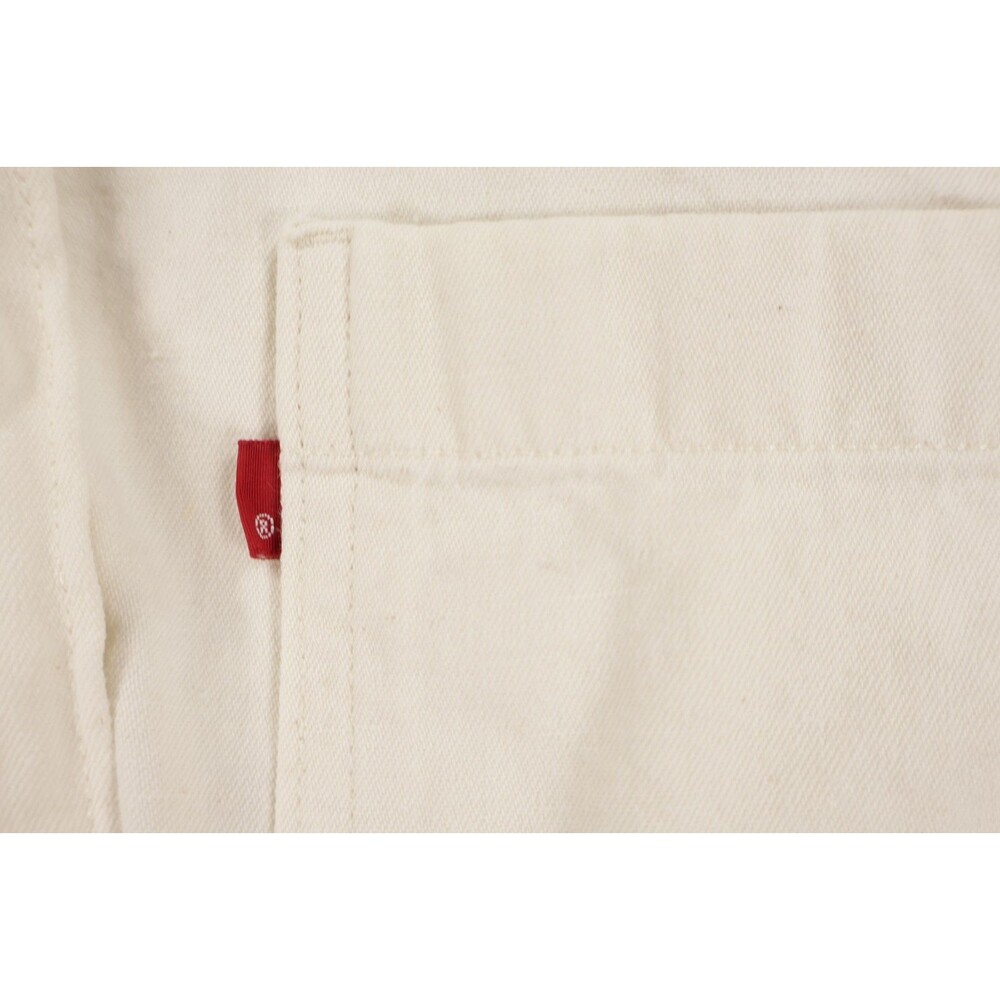 Levis Womens Medium Cream Off White Cropped Utility Jacket Shirt A1900-0001 M - Picture 4 of 10